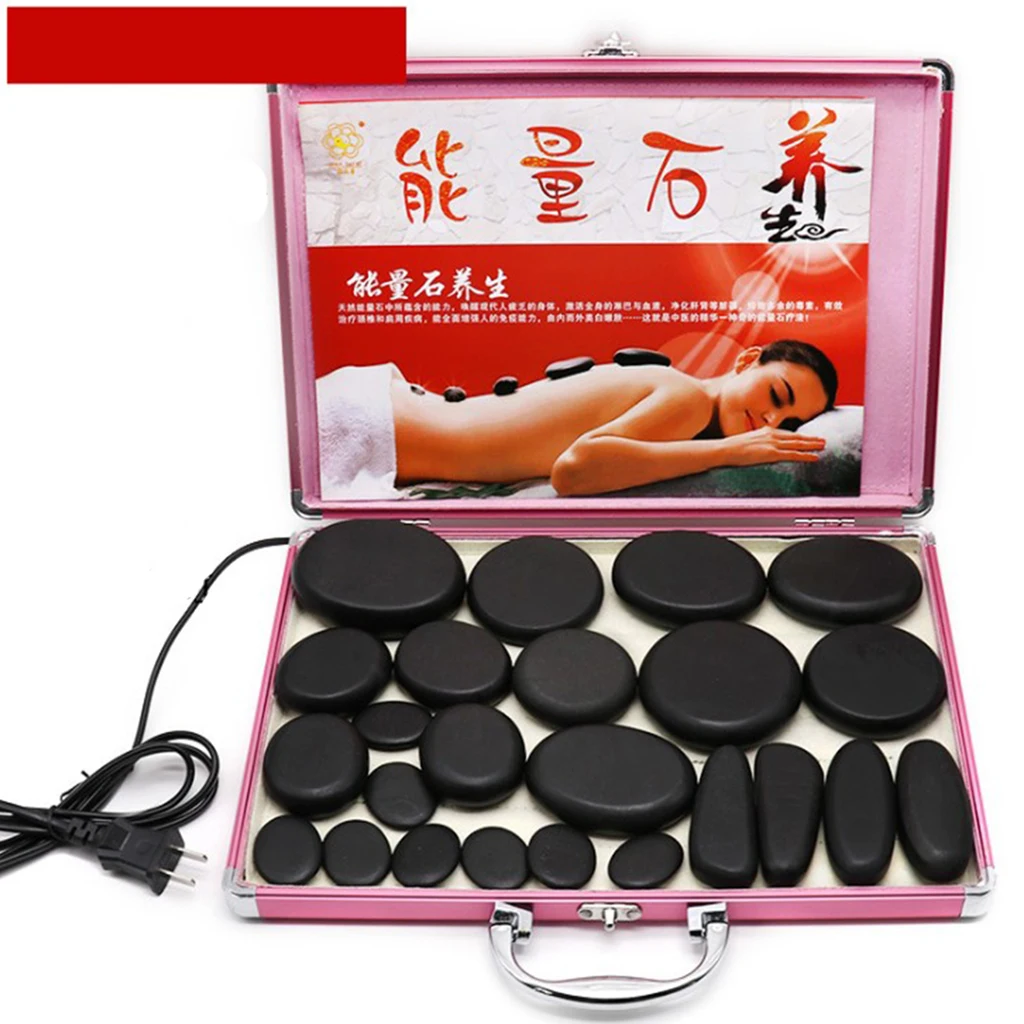 Portable 1 Piece Heating Box Spa Rock Heating Warmer Case,Professional Spa Massage Hot Stone Heater,Can Hold 24 Pcs Rocks