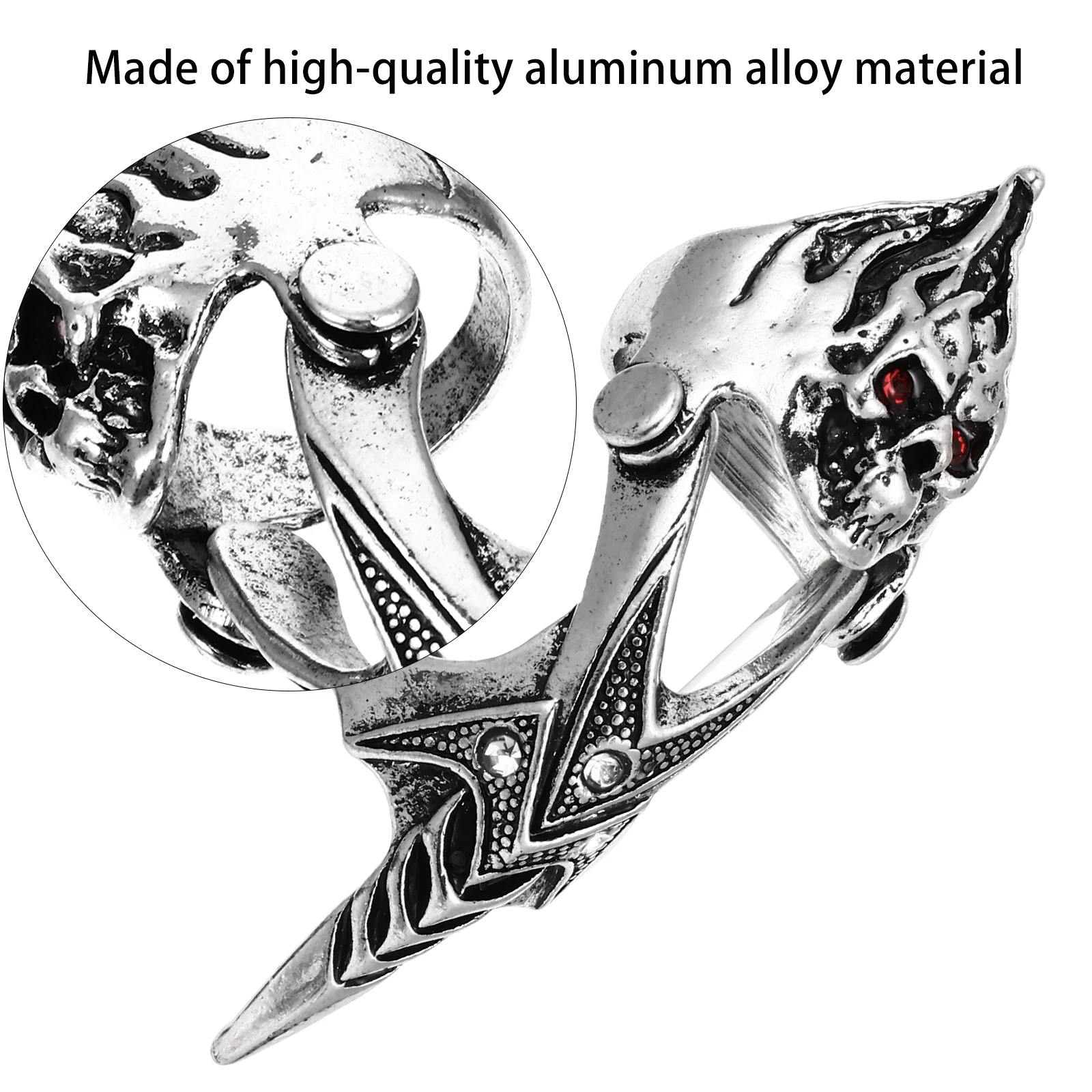 

2pcs Vintage Men Joint Punk Full Finger Hinged Activity Ring Halloween Retro Finger Ring For Men Cosplay Accessories Solid Heavy