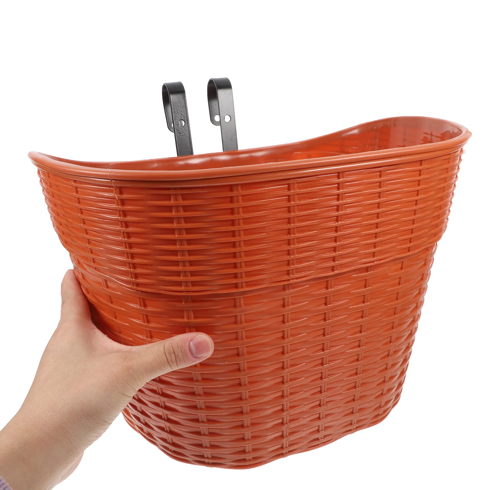 Bike Basket Front Imitation Rattan 1Set Durable Lightweight Easy Install Spacious Storage Suitable Most Bikes Pet Groceries