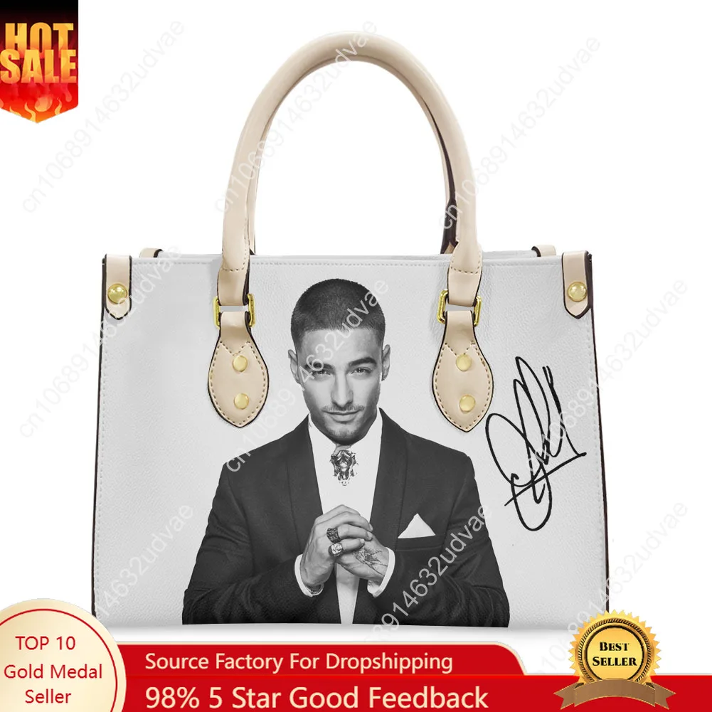 Maluma Tote Bag Purse Womens Mens High Quality Personalized Text Image PU Leather Handbag Commuter Shopping Gift Bags