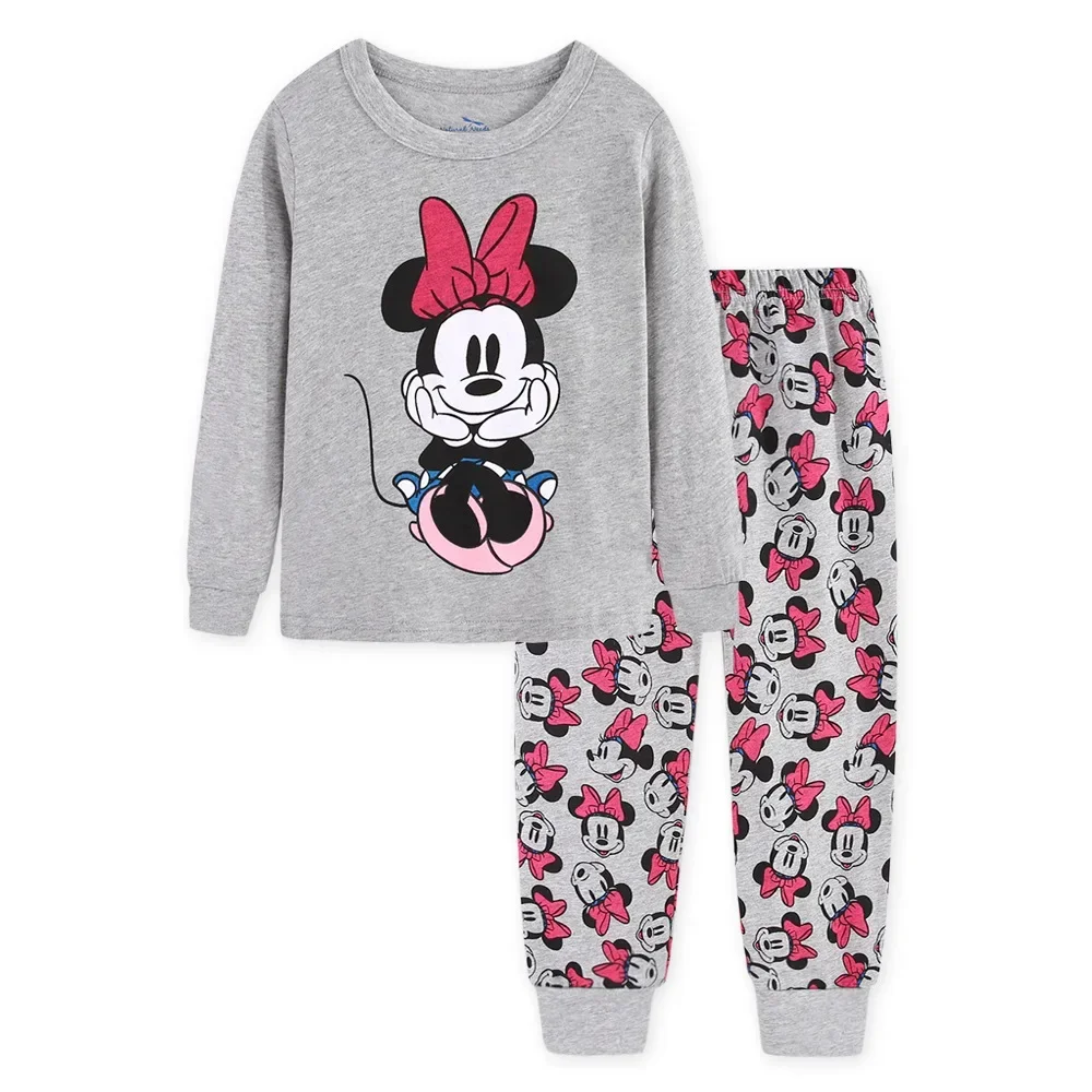 Toddler Girls Cartoon Print Pajama Set Long Sleeve Top Pants Kids Soft Breathable Sleepwear Home Loungewear Night Outfit 2-6Y view 4