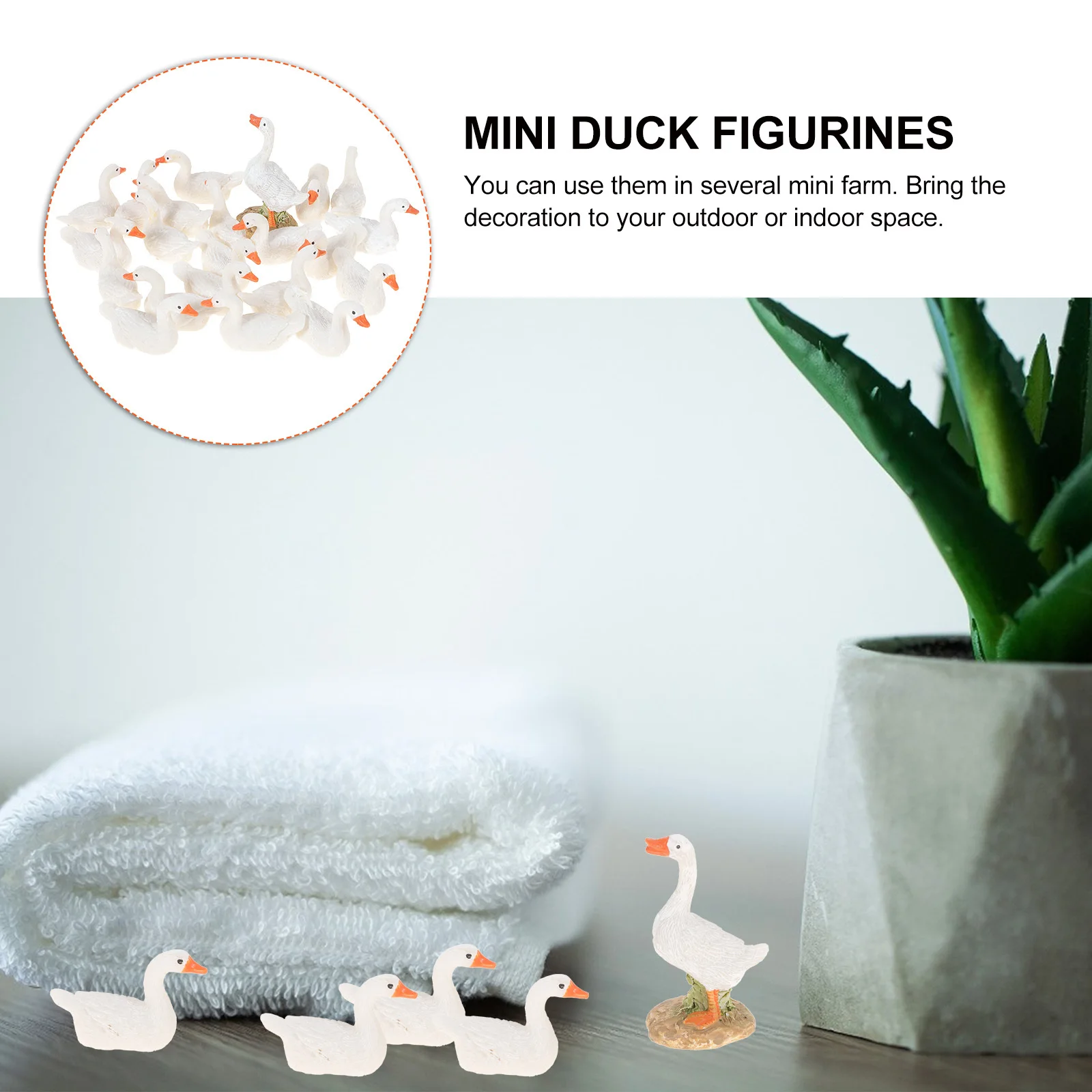 

26Pcs Resin Miniature Duck Adornments Creative Shape Design Home Outdoor Decor Mini Figurines Simulation Dairy
