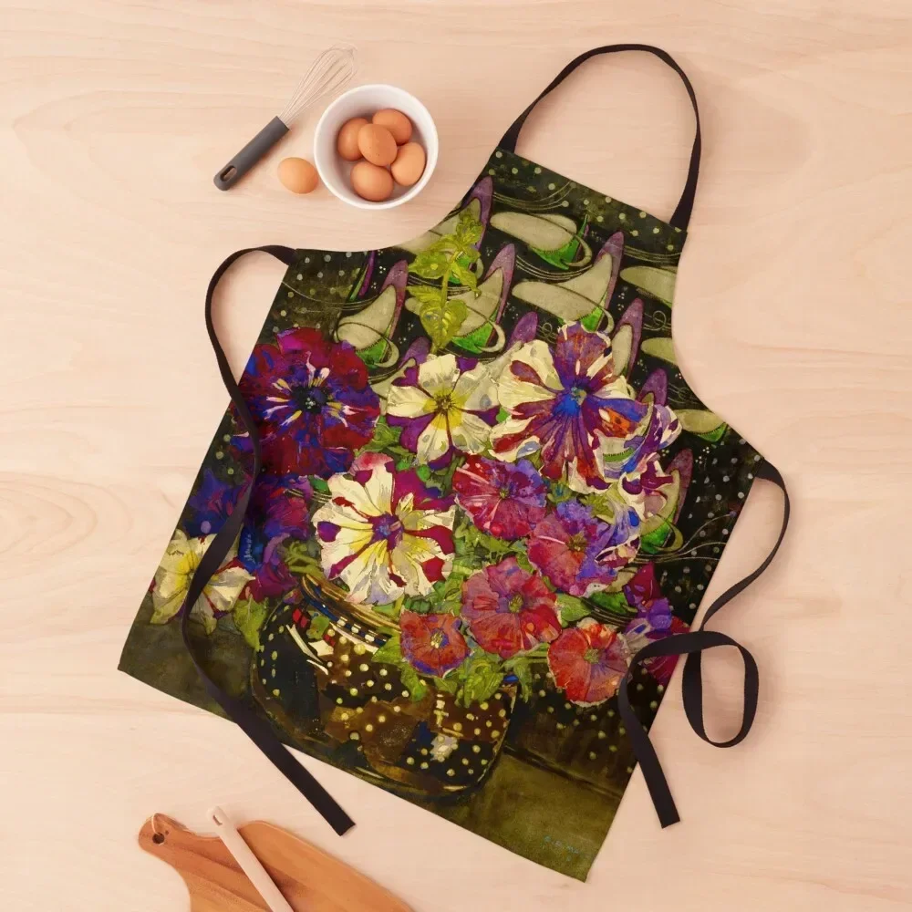 

Charles Rennie Mackintosh Petunias Apron men's barbecue kitchen utensil christmas kitchen cloths Customizable Apron