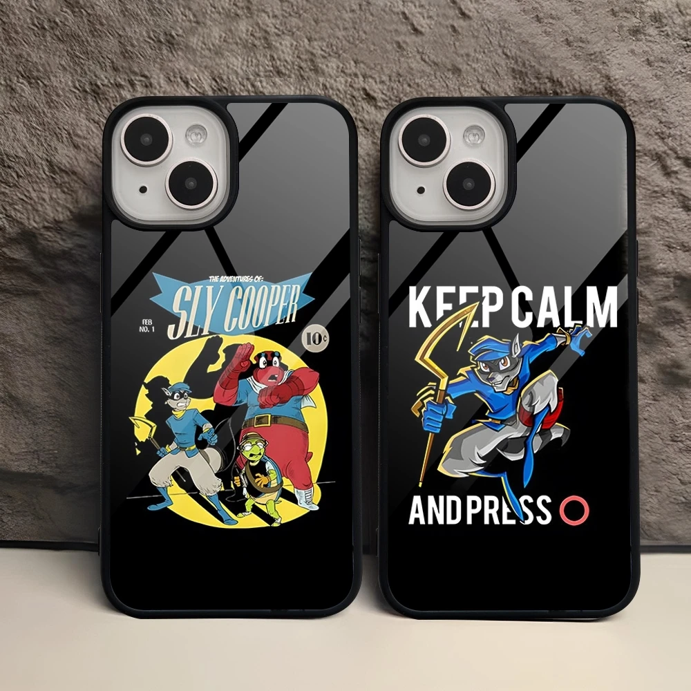 Cartoon Sly Cooper Phone Case For Iphone 16 15 Pro Max 14 12 11 13 Mini 6 8 7 Plus X Xs XR PC+TPU Design Back Cover
