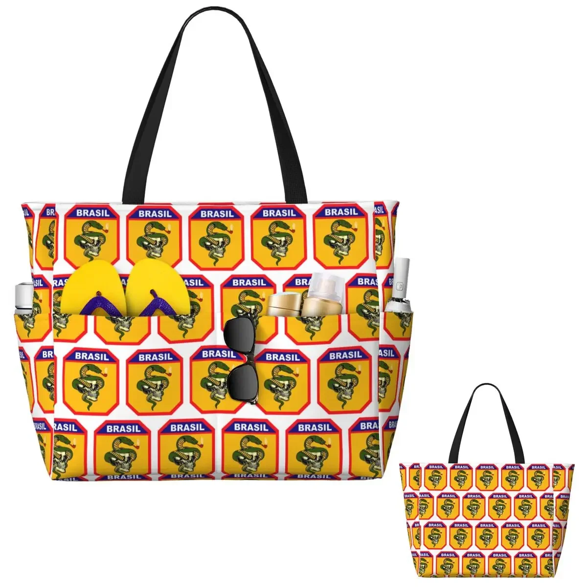 The Smoking Snake Brazilian Expeditionary Force Pacht Beach Tote Bag Sport Gym Yoga Duffle Large Tote Bag Women Travel Bag