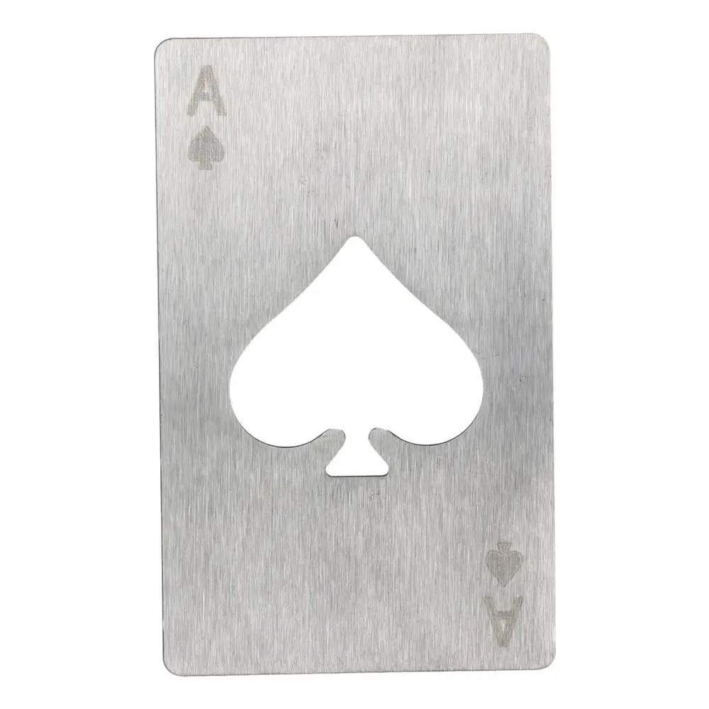 

Stainless Steel Bottle Can Opener Credit Card Size Spade A Wine Metal Opening Tool Silver/Black Creative