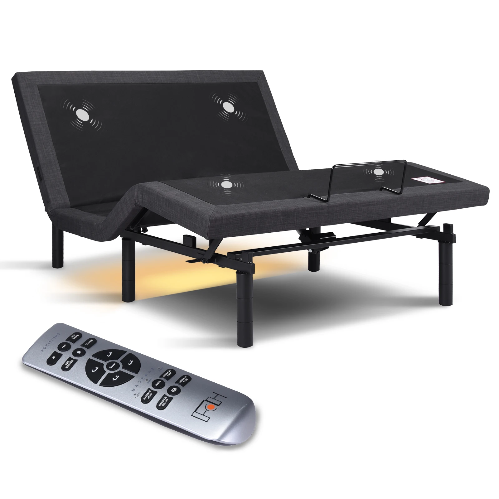 [Flash Sale]Queen/Twin Size 573.00lbs With 4 Points Massage Dual Motors  Wireless Remote Control Electric Lift Bed[US-W]