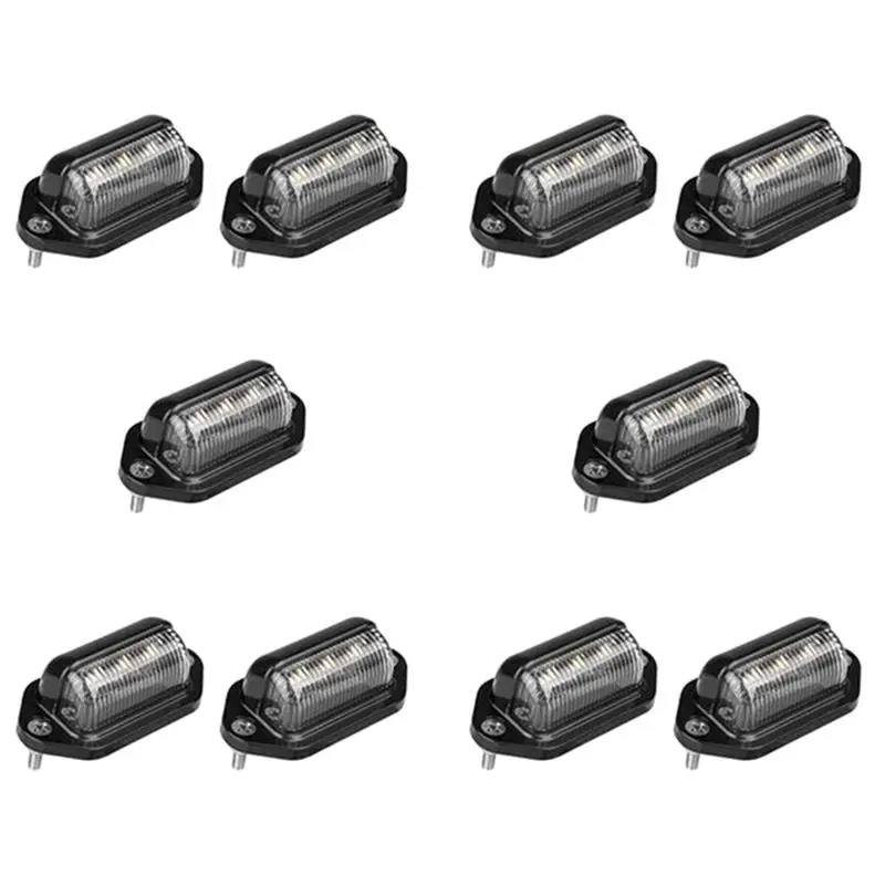 

10 шт. светодиодных фонарей для номерного знака, водонепроницаемые, для прицепов, автодомов, грузовиков, лодок
