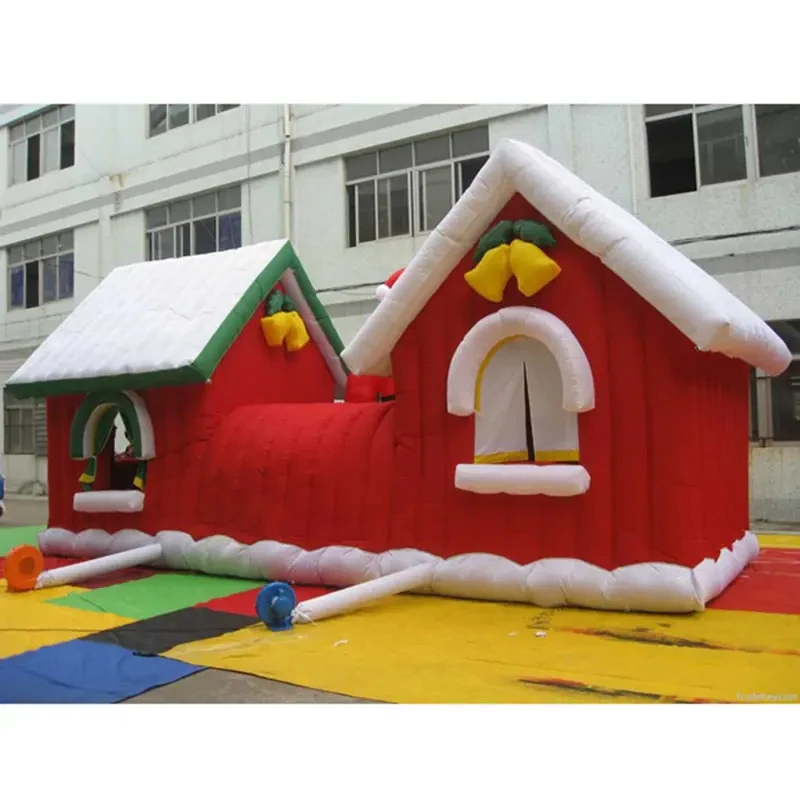 Inflatable Christmas HouseOutdoor large inflatable tent | Not absolutely waterproof, can withstand level 5 wind | Easy to set up