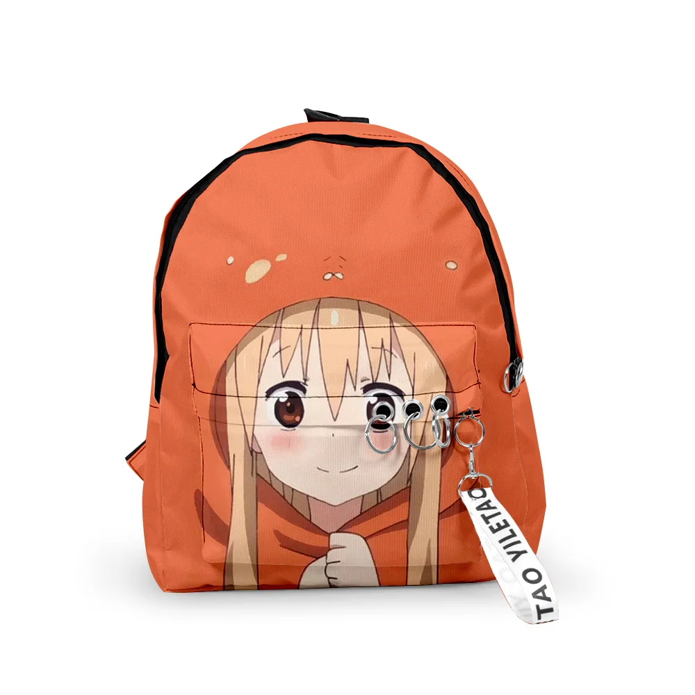 

Trendy Popular Himouto! Umaru-chan Backpacks Boys/Girls pupil School Bags 3D Print Keychains Oxford Waterproof Small Backpacks