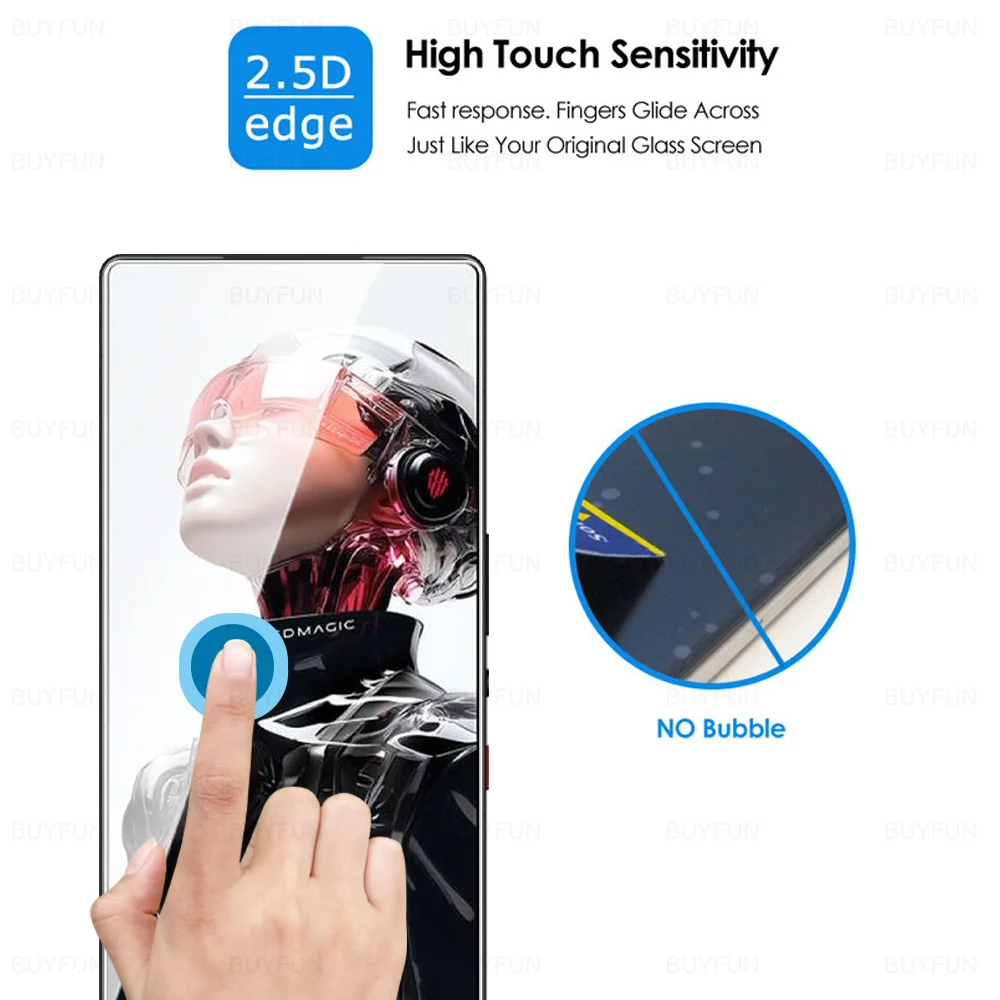 4 قطعة حامي الشاشة ل ZTE nubia RedMagic 10S Pro + غطاء كريستال مقسى زجاج واقي أحمر ماجيك 10 Pro Plus 10Pro 10SPro