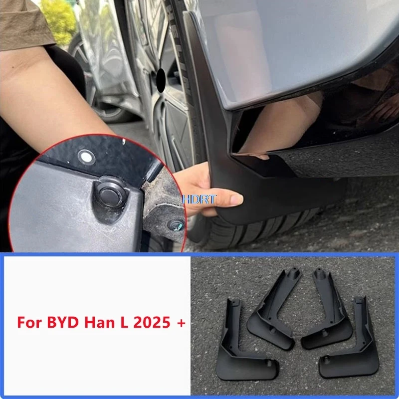 

For BYD Han L 2025 + Inner Lining Mud Flap Plate Auto Front And Rear Wheel Mudguard Fender Mudflap Cover Car Styling Accessories