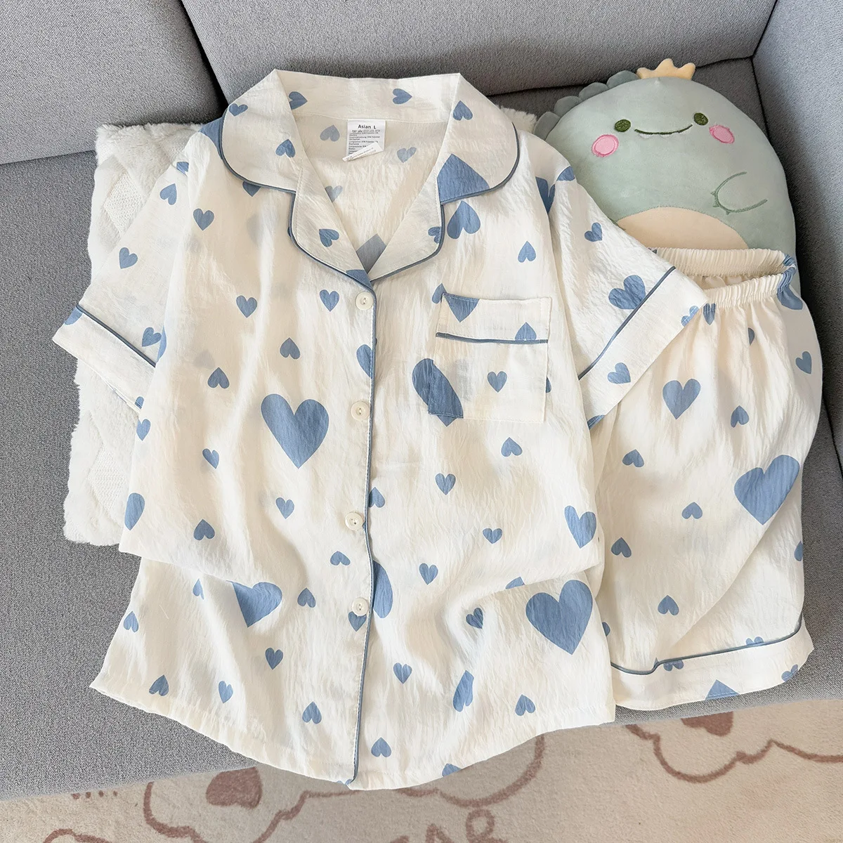 

Women's 2026 New Sweet and Cute Thin Pajamas Two-Piece Set Ladies Comfortable and Breathable Casual Soft Sleepwear Homewear