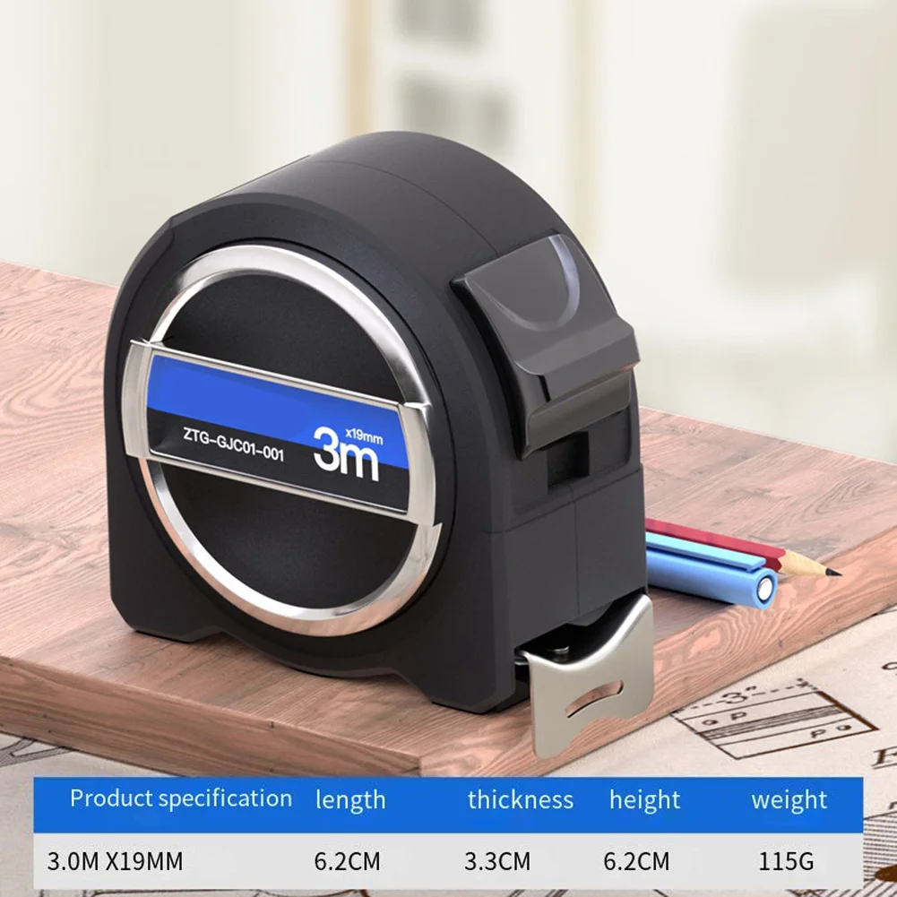 Accurate Measurement Tool Precision Measurement 3 M*19mm Steel Tape Measure Waterproof Coating Zero-Point Calibration Hook