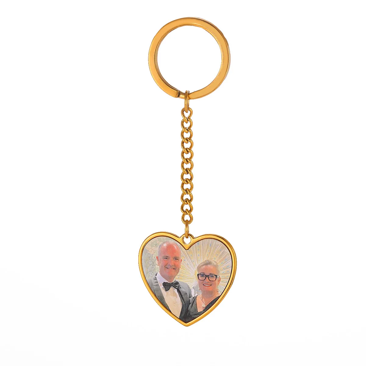 Customized Photo Print Keychain Heart Keepsake Gift