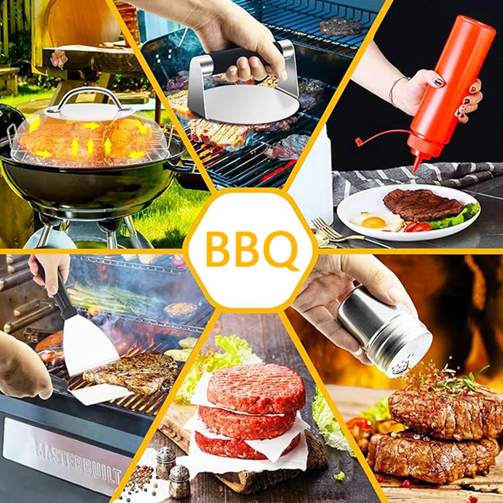 

6PCS/SET Stainless Smashes Burgers Kit Six Piece Smash Press Clean and Dishwasher Friendly Barbecue for Barbecue Making