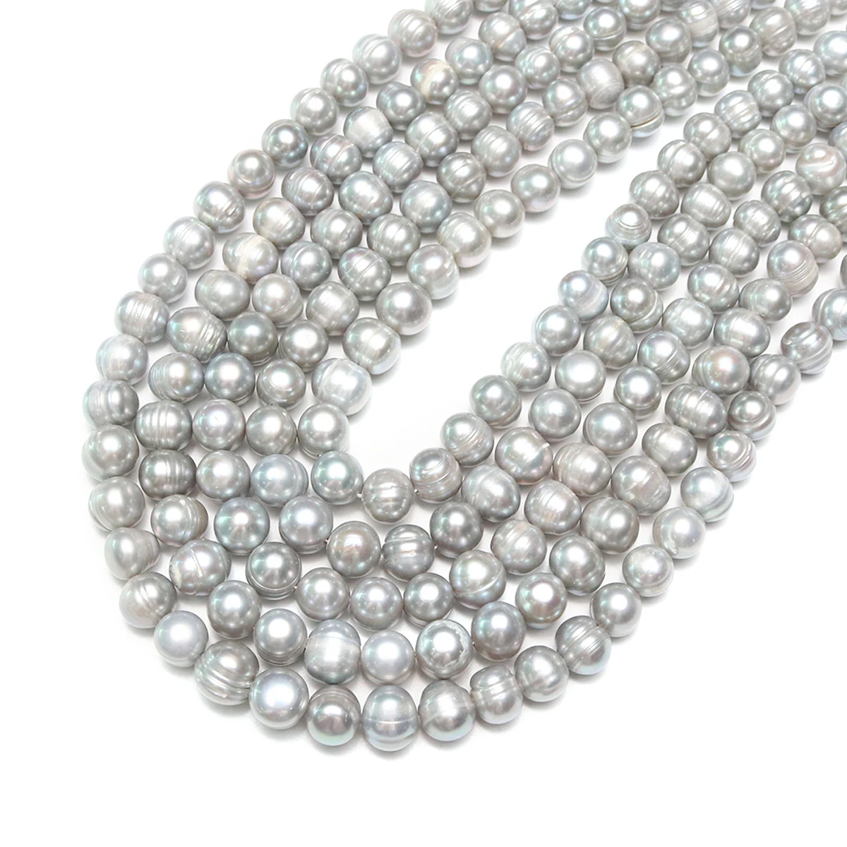 10-11mm 100% Gray Natural Freshwater Pearl Nearround Loose Spacer Beads for Jewelry Making DIY Necklace Bracelet Accessories