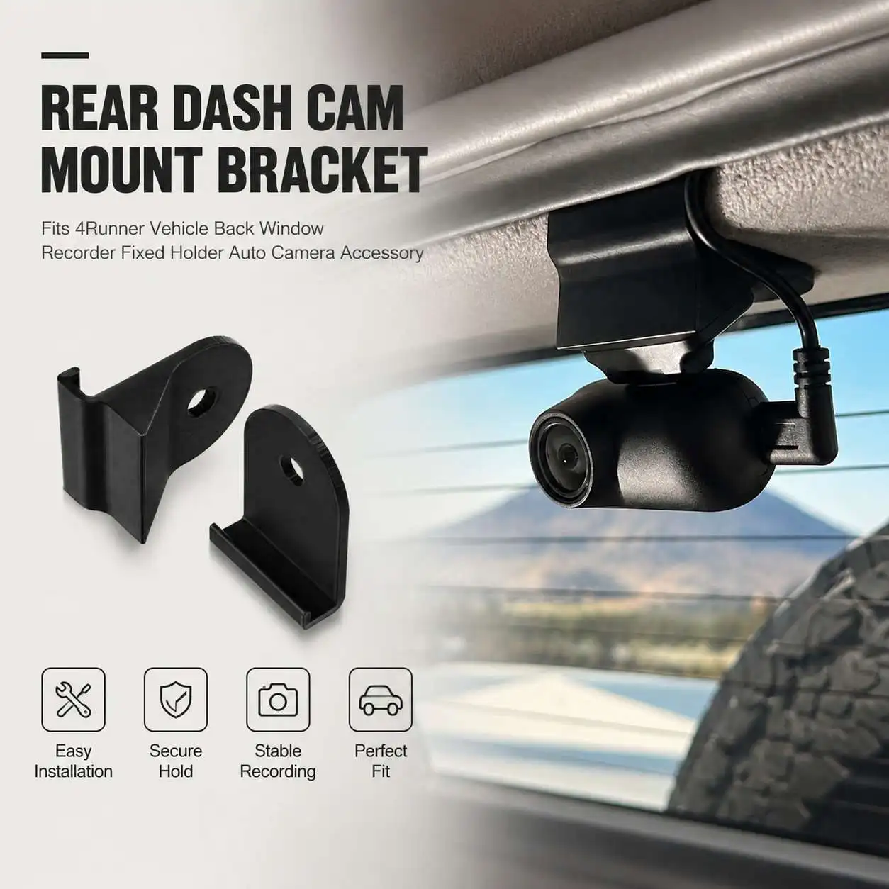 Halterung für Rückfahrkamera am hinteren Armaturenbrett, passend für 4Runner-Fahrzeuge, Halterung für Rückfenster-Recorder, fester Halter, Auto-Kamera-Zubehör – Detail 2