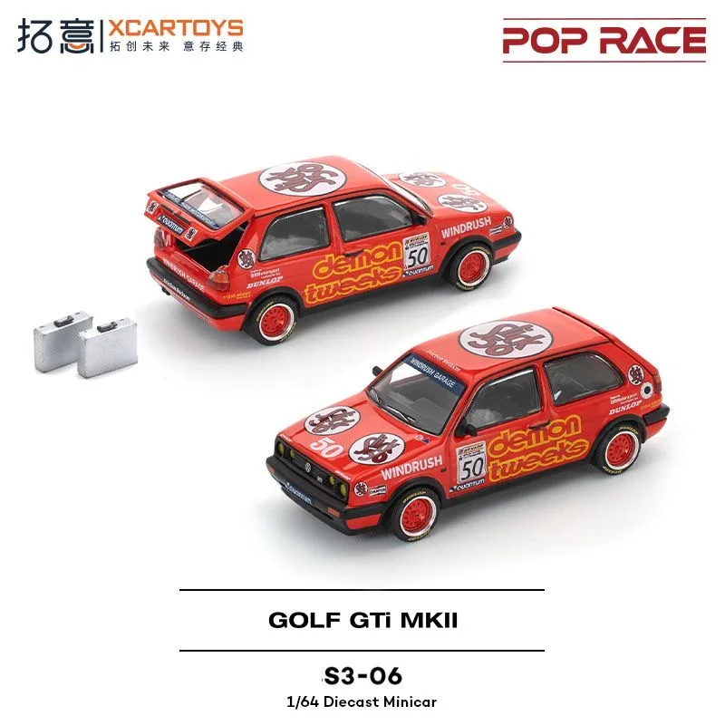 XCARTOYS POP RACE 1/64 Volkswagen Golf GTI Mk2 Auto Legering Motorvoertuig Diecast Metaal Model Kids Kerstcadeau Speelgoed voor Jongens