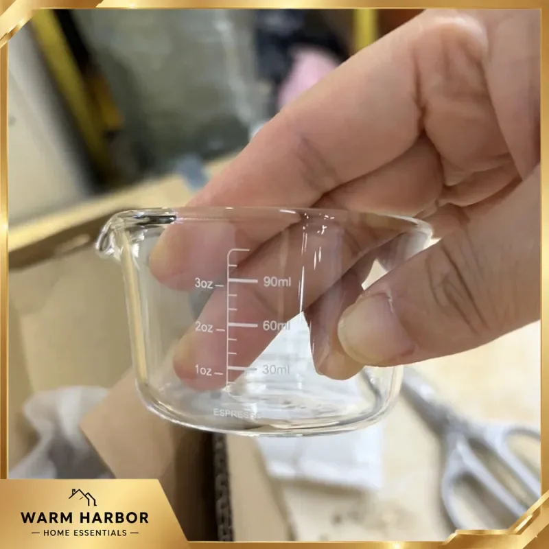 Mhw-3bomber 120ml Glass Espresso Measuring Cup Single Double Spout With Scale Barista Coffee Shot Dosing Tool Cafe Accessories