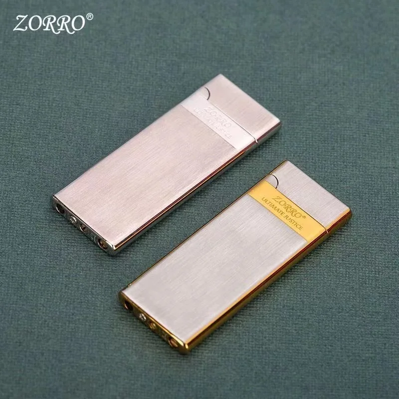 Zorro Ultra-thin Easy To Put Cigarette Case Grinding Wheel Inflatable Lighter Man Toy