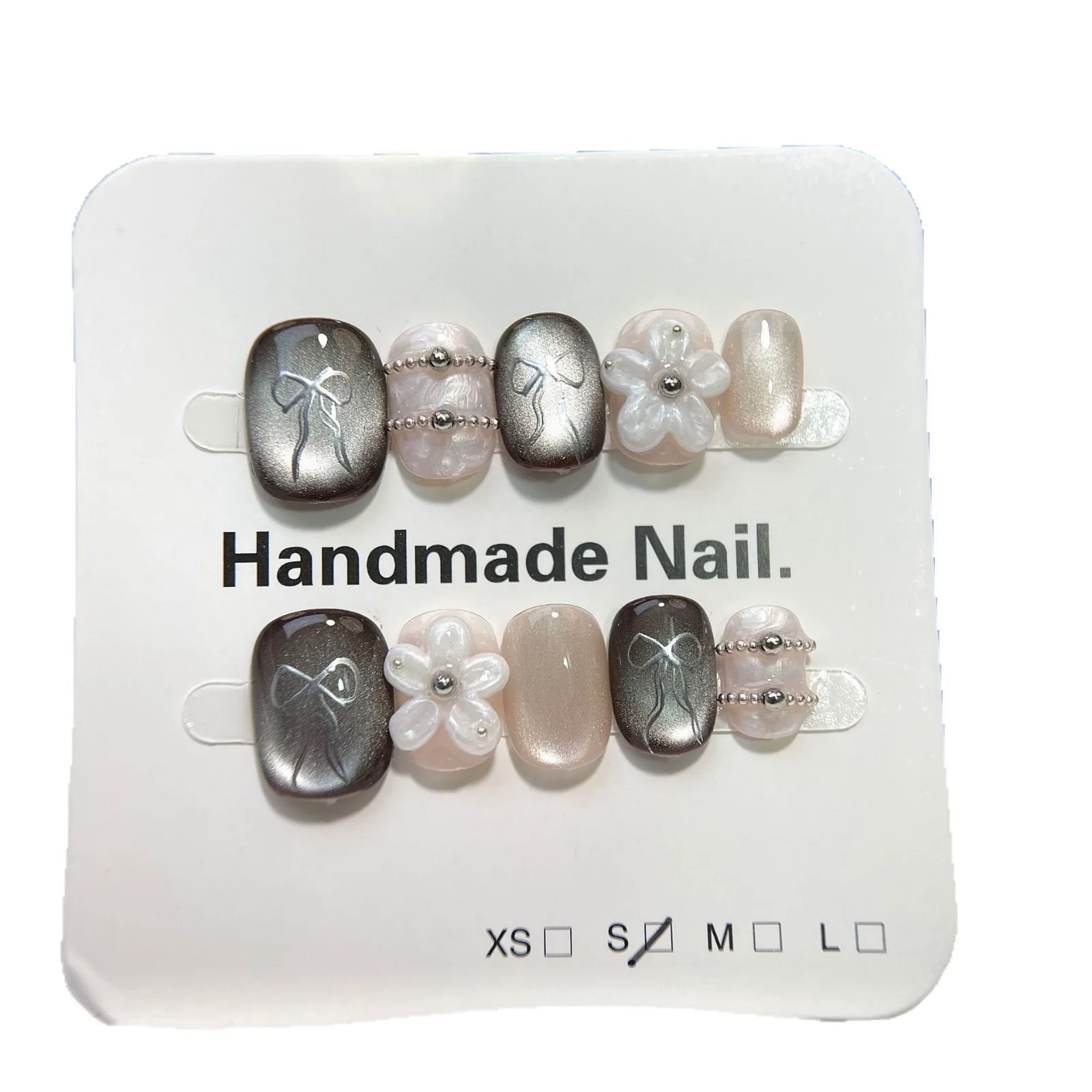 10 pièces presse à la main sur les ongles strass paillettes arc avec couverture complète florale ongles conseils pour femmes et fille amovible portable ongles