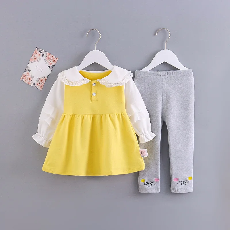 New Spring Autumn Baby Girls Clothes Children Long Sleeved Dress Pants 2Pcs/Sets Toddler Fashion Casual Costume Kids Tracksuits