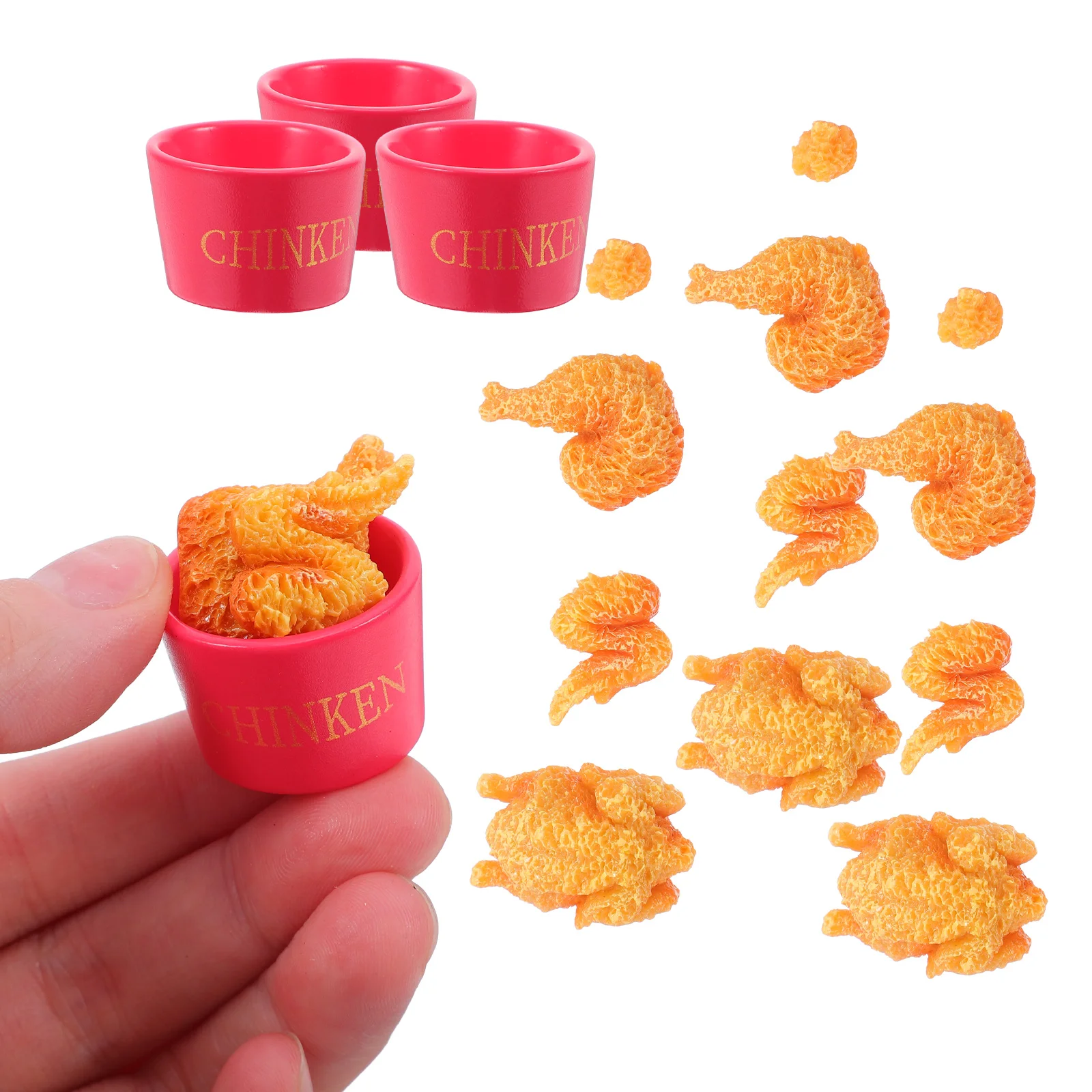 

1 set 1 Set Realistic Fake Chicken Drumsticks Wings Lifelike Faux Food Kids Pretend Play Kitchen Decor Store Accessories Resin