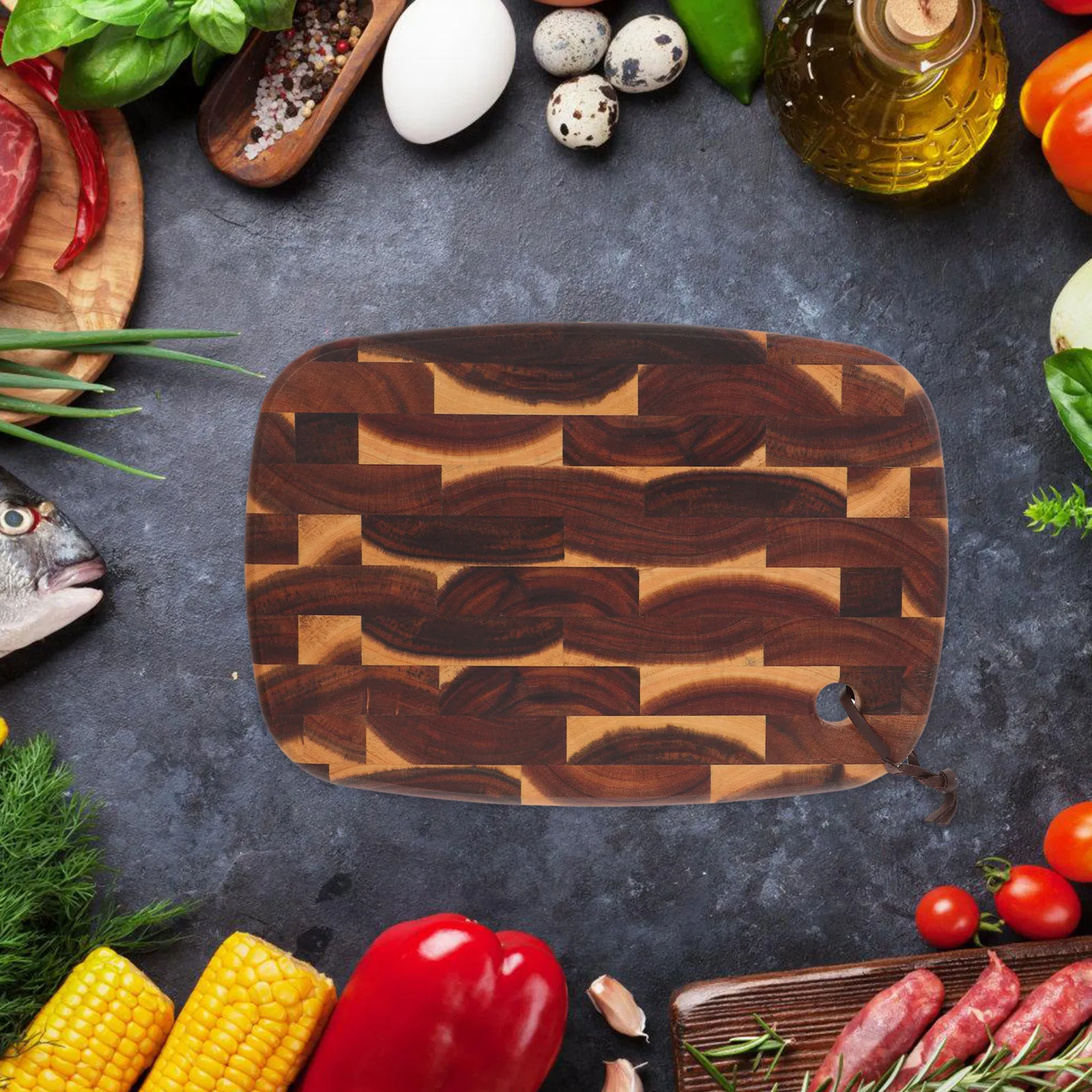 

Многофункциональная разделочная доска из премиальной древесины акации, прочная кухонная доска для нарезки овощей, фруктов, мяса, для барбекю и сервировки дома