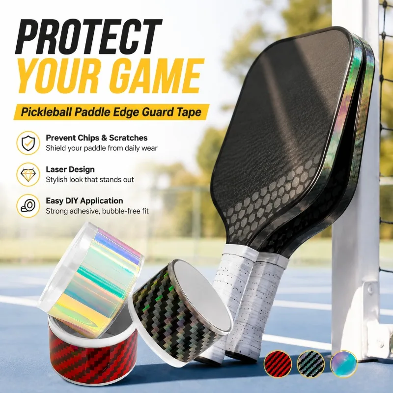 Personalized Laser Etched Paddle Rim Protective Sticker Custom DIY Border Shield Fit Pickleball Paddle High‑grade Athletic