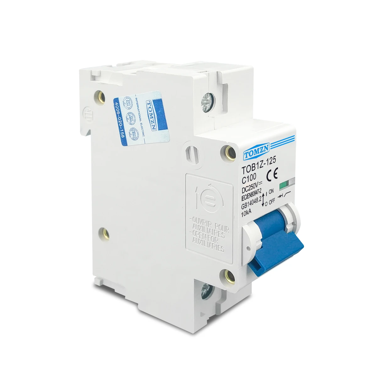 TOMZN 1PCS 1P 80A 100A 125A DC MCB 250V Circuit Breaker FOR PV System C curve Battery Main Switch