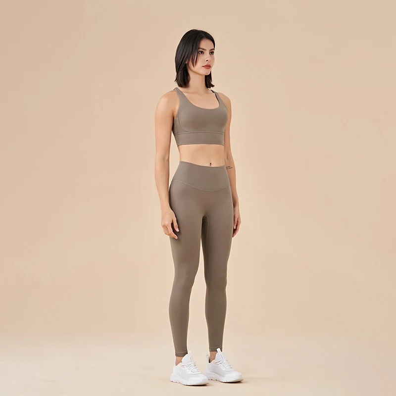 TRY TO BN Yoga Set Fitness Sports Bra Naked Leggings Women's Tracksuit Sportwear Breathable Workout Two Pieces Suit Gym Clothing