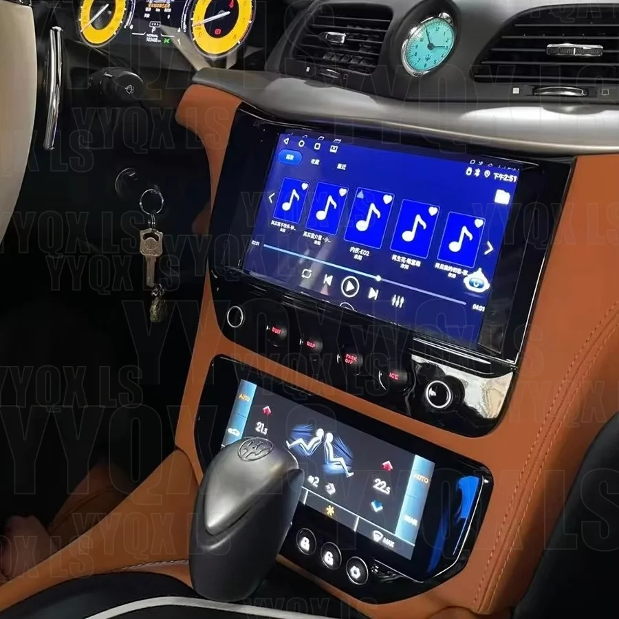 CarPlay QLED Car Radio Android 14.0 For Maserati GT 2007-2015 GPS Navigation Stereo Recorder Multimedia Player Head Unit