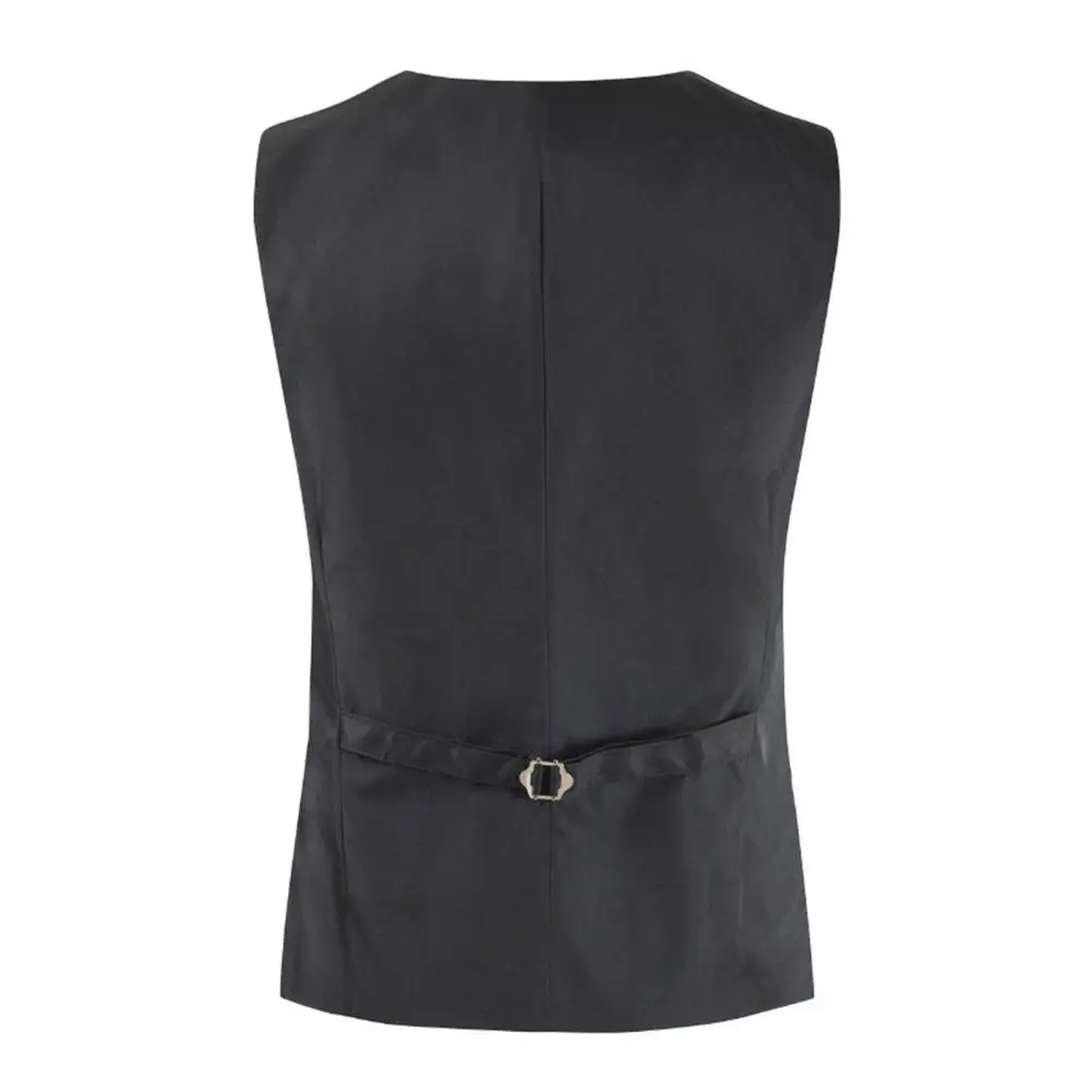  2025 Men Vest Wedding One Piece Slim Fit Suit Waistcoat Solid Color Male Fashion Coat V Neck Sleeveless Button Waistcoat