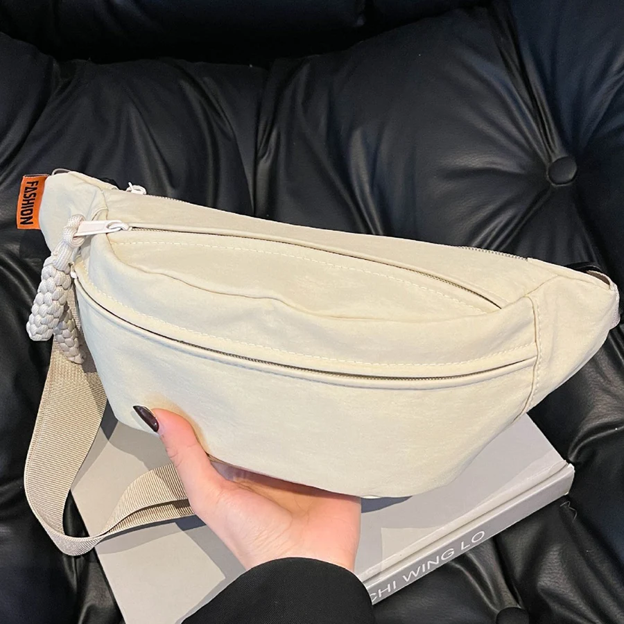 

Женская нагрудная сумка однотонная, для походов, на молнии, через плечо, поясная, нейлоновая, для путешествий, спорта, для мобильного телефона