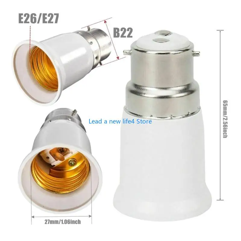 Y55E 6pcs B22 a E27 Adaptador luzes Bayonets suporte do bulbo para parafusar para o conversor iluminação lâmpada