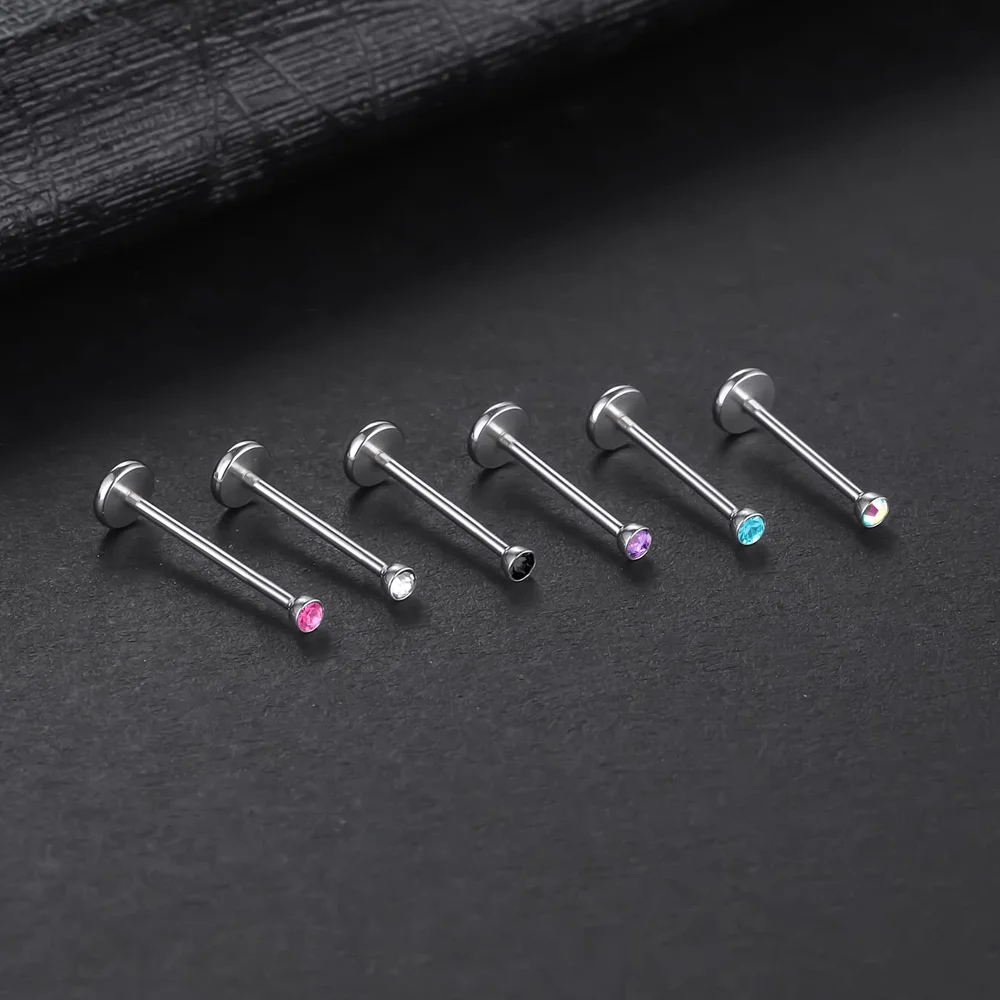 6 pz/lotto regalo di natale 16G cartilagine Tragus orecchini ASTM F136 titanio Piercing orecchio labbro Helix borchie lingua chiodo gioielli per il