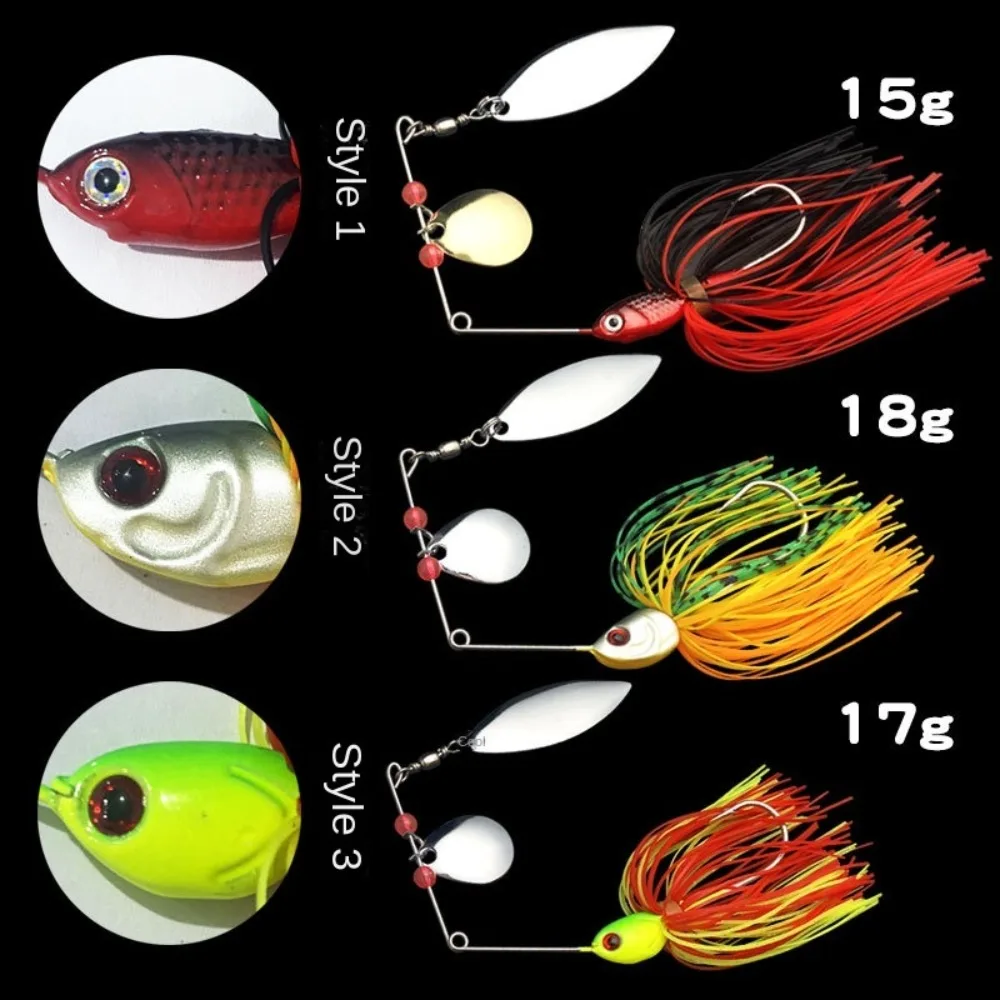 2024 bass pike walleye Beard fishing lure chatter Walleye Buzzbait Silicone Skirt Flap spinner bait Sea fishing