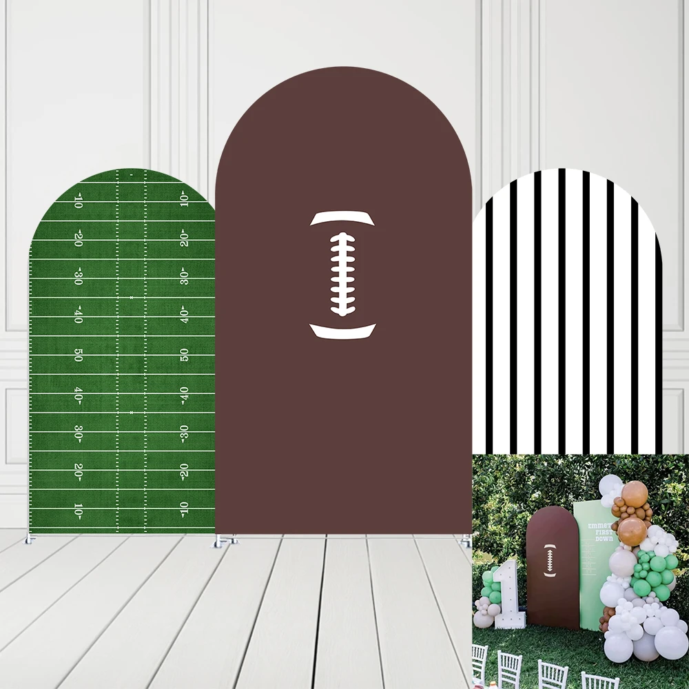 

Arch Backdrop Cover American Football Sports Kids Birthday Party Decors 2-Sided Arch Background Cover for Baby Shower Parties