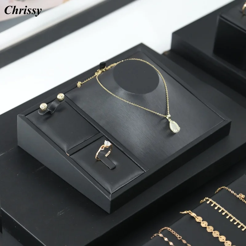 

Реквизит для демонстрации ювелирных изделий Живые ювелирные изделия Ожерелье Подвесная стойка Черное ожерелье Дисплей Бюст Модель ожерелья на шею