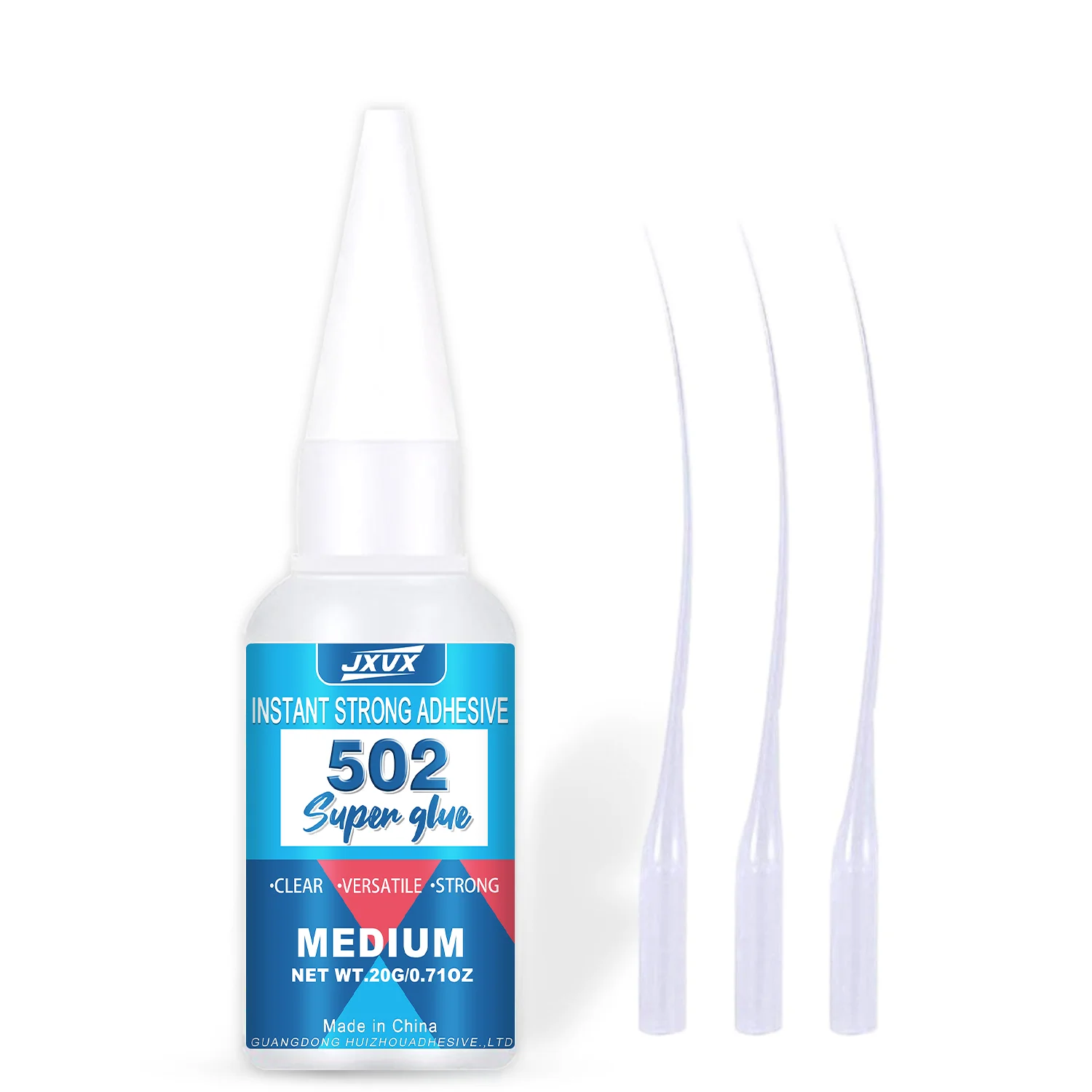 JXVX 502 Superkleber, schnell trocknend, 1–5 Stück, sofortiger Cyanacrylat-Kleber, Leder, Gummi, Holz, Metall, starke Bindung, flüssiger Epoxidkleber
