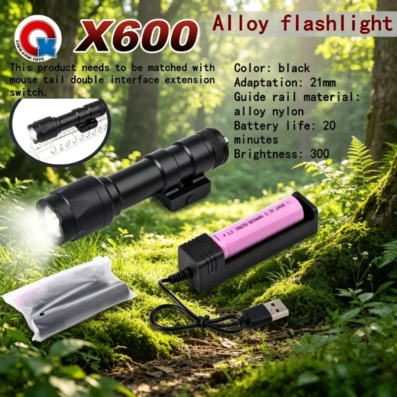 

Tough Connect Flashlight, M300 X600 Simple Outdoor Sight Torch, General Pastime Toy Tactical Goods