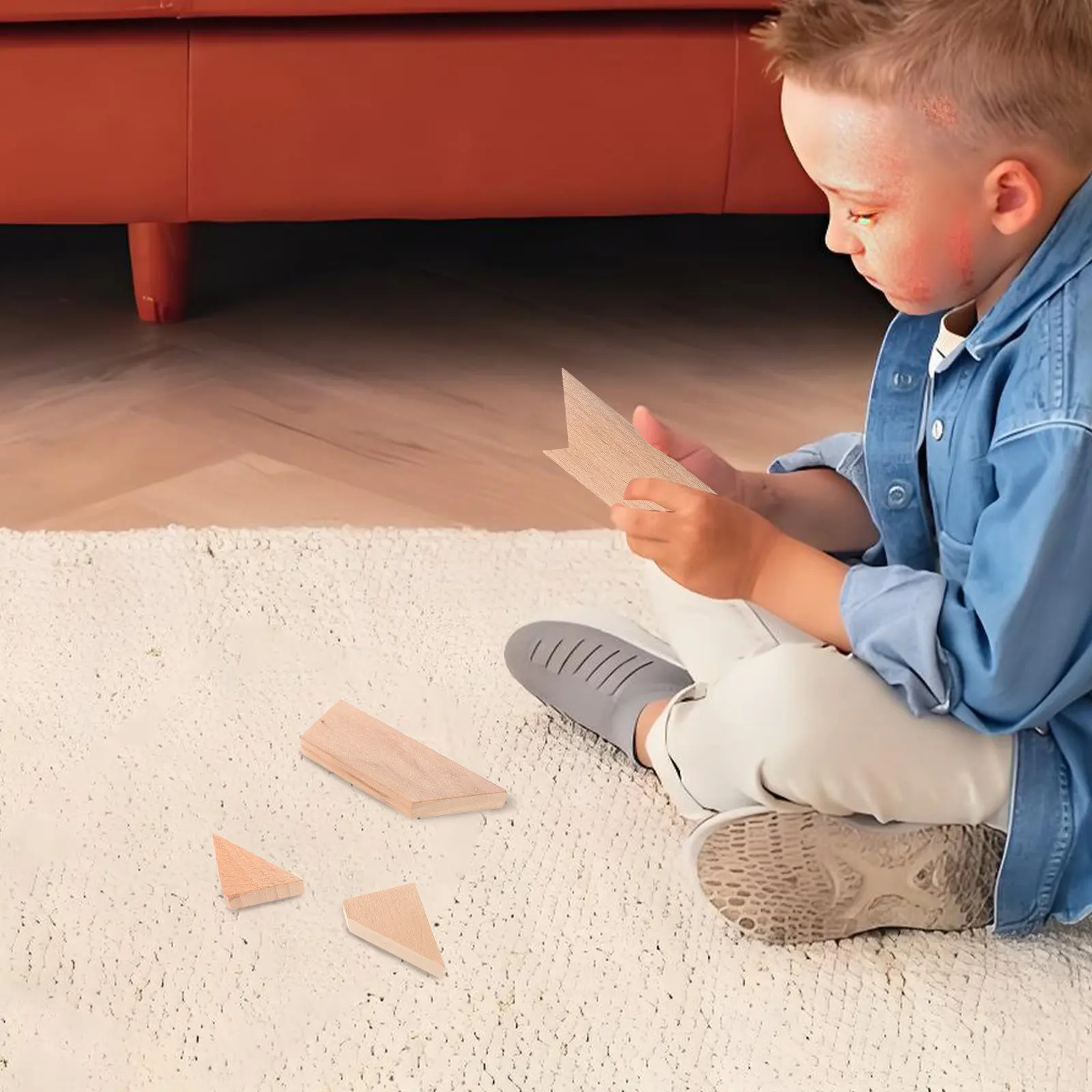 

4Pcs Beechwood T-Puzzle Transformable Wooden Brain Teaser for Problem Solving Spatial Reasoning Creativity Boost Office Desk