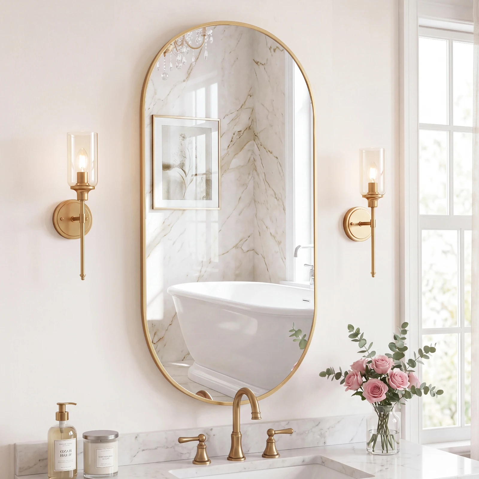 Oval wall mirror modern design