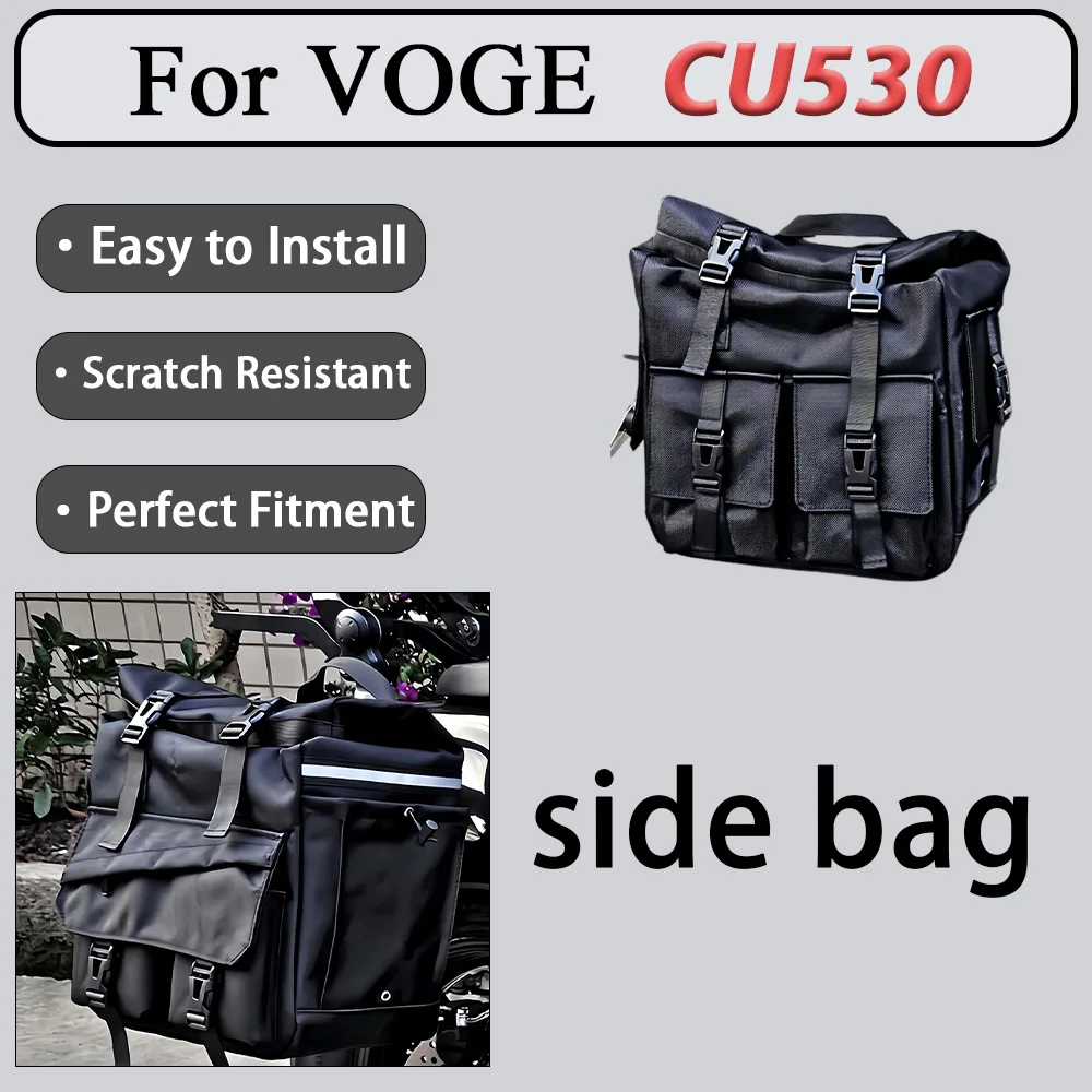 For VOGE CU530 Modified Canvas Side Bag Set Wear-Resistant Waterproof Outer Layer Pre-Drilled Strap Holes for Easy Installation