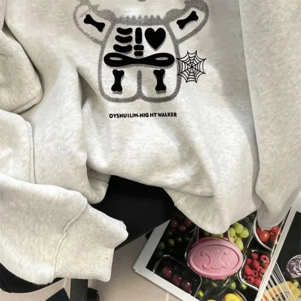 حار سانريو مرحبا كيتي الفتيات النمط الأمريكي فضفاض وكسول نمط هوديي للنساء أنيق الخريف/الشتاء سترة عالية الجودة