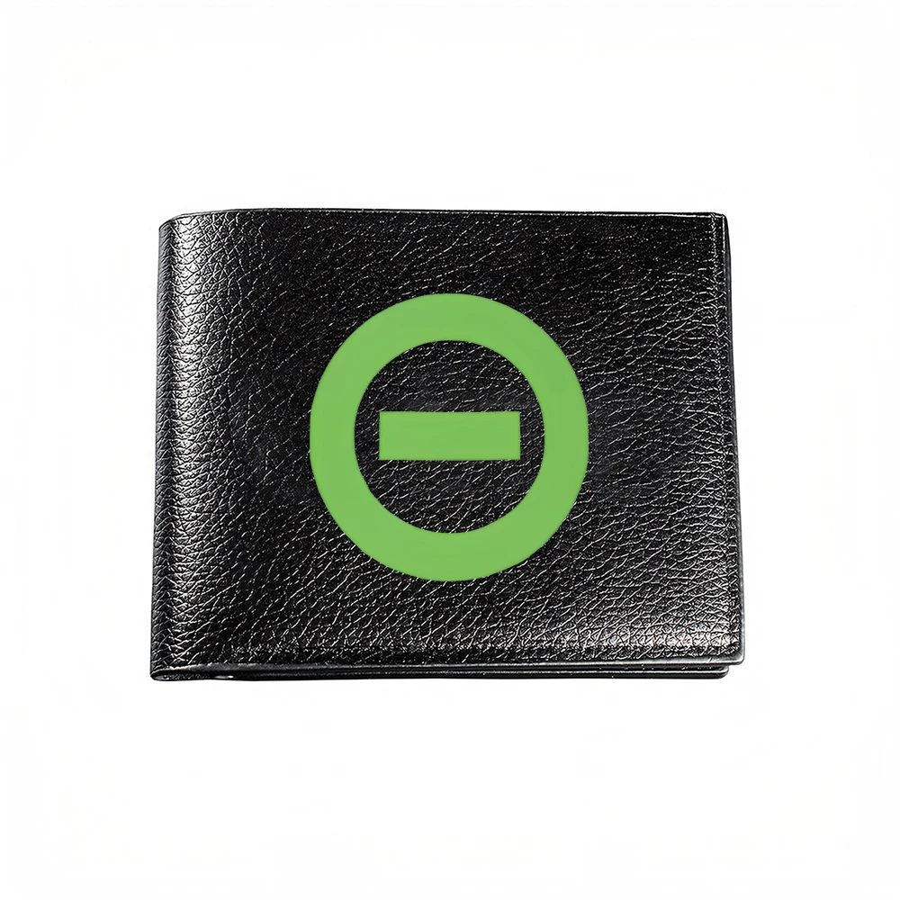 Green Circle With Horizontal Bar Design Men's Wallet Card Holder Casual Business Fashion Print Style