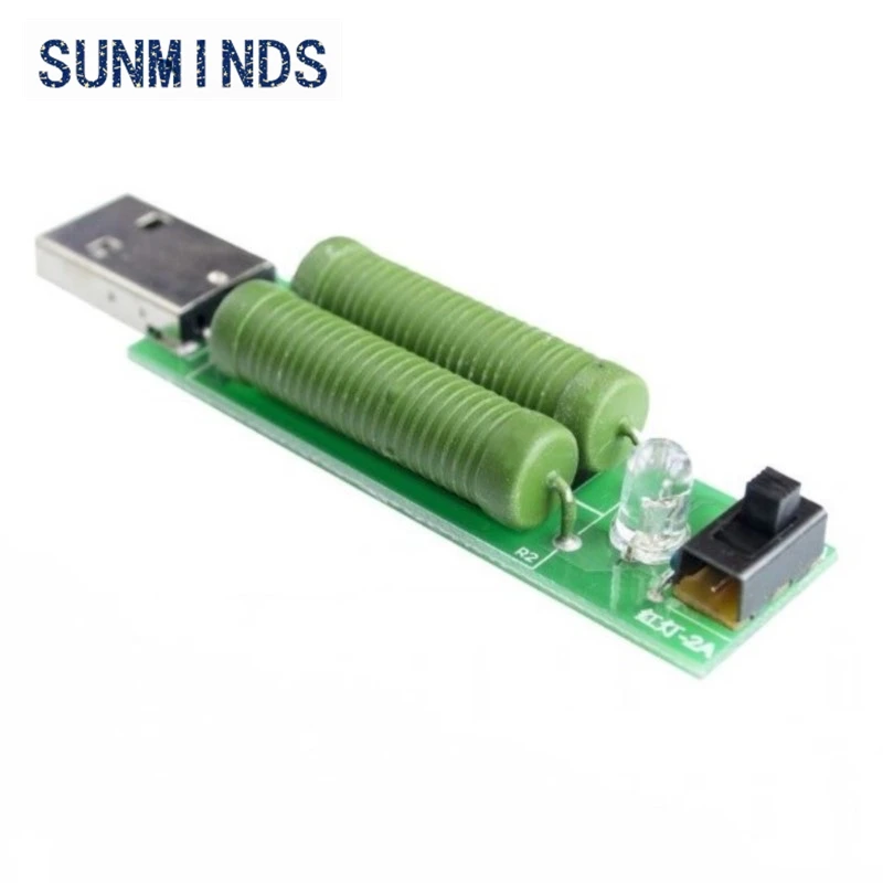 1pcs USB mini discharge load resistor 2A/1A With switch 1A Green led, 2A Red led