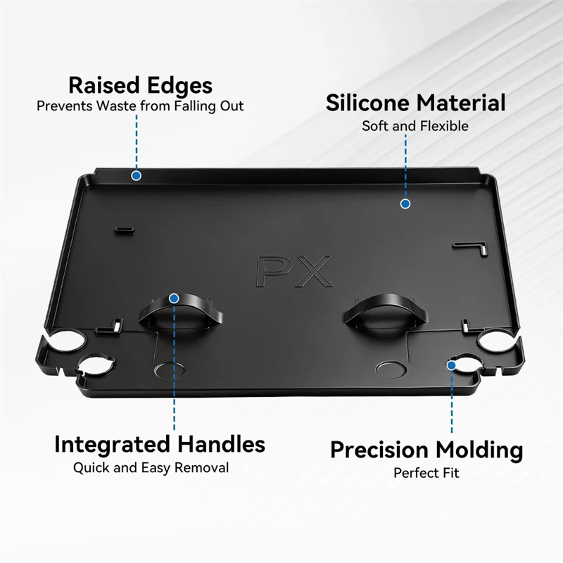 Silicone Rubbish Pad For Bambu Lab P1P/P1S/X1C/X1E/P2S Filament Collection Mat Black Waste Pad 385 x 299 3D Printers Accessories