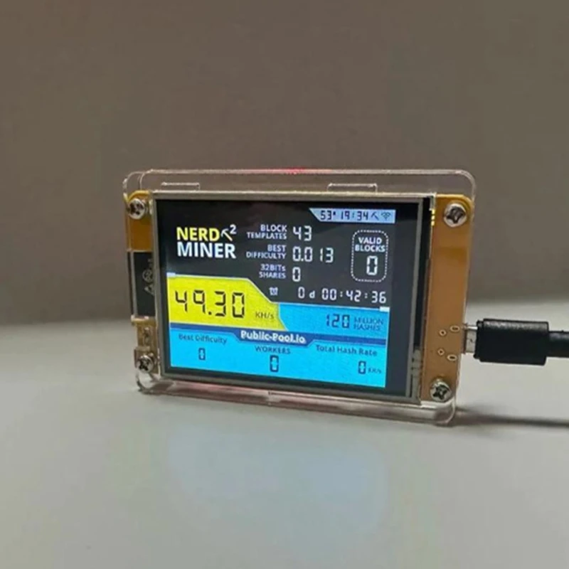 A34M-Nerdminer V2 2,8 inch display BTC Solo loterij Nerd Miner Crypto Bitcoin-mijnmachine